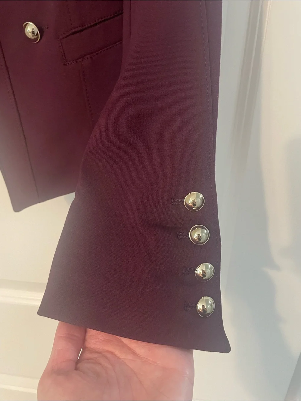WHBM Vintage Style Hi-Lo Purple Blazer with Silver Buttons Sz 6